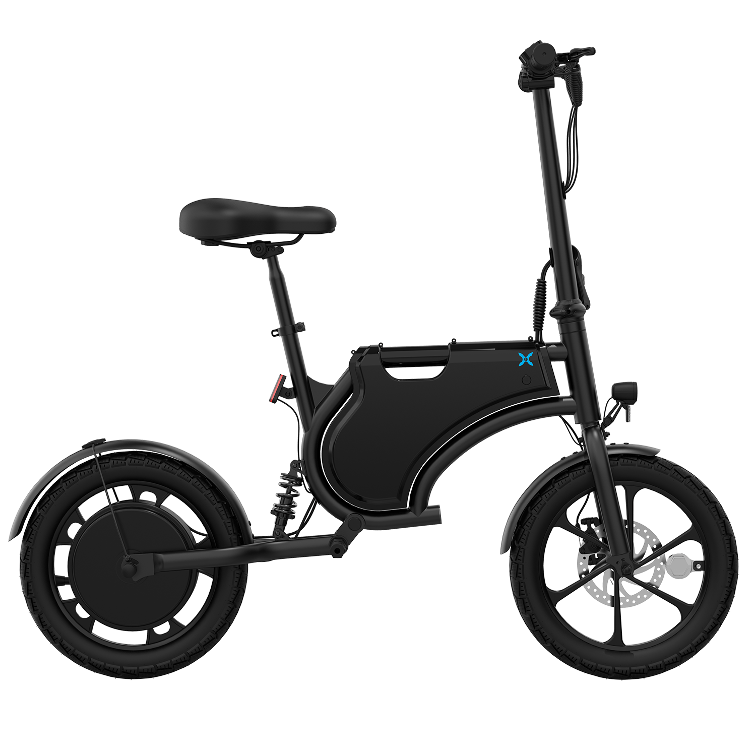 Hover-1 Zyp Folding Electric Bicycle with 20 mph Max Speed, 450W Brushless Motor, 16” Air-Filled Tires, Rear Shock Suspension, and Up to 21 Miles of Hover-1 Zyp Folding Electric Bicycle with 20 mph Max Speed, 450W Brushless Motor, 16” Air-Filled Tires, Rear Shock Suspension, and Up to 21 Miles of